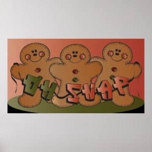 Gingerbröd Snap Art Jul Poster