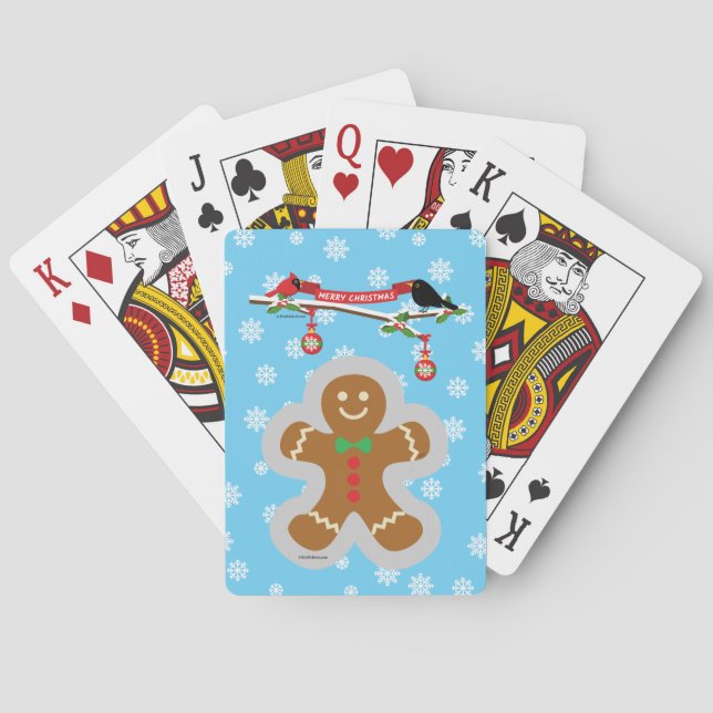 Gingerbröd, Snöflingor och fåglar Casinokort (Baksidan)