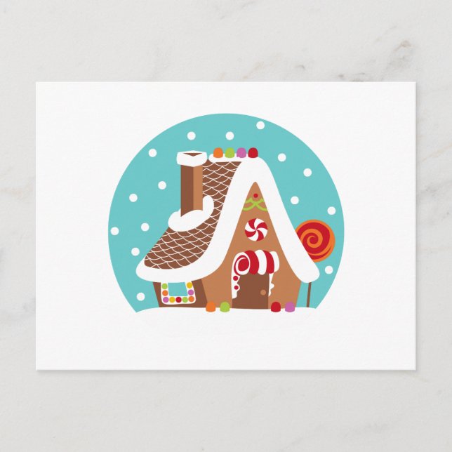 Gingerbröd Snowglobe Helg Vykort (Framsida)