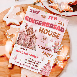 Gingerbröd som dekorerar jul Party Inbjudningar