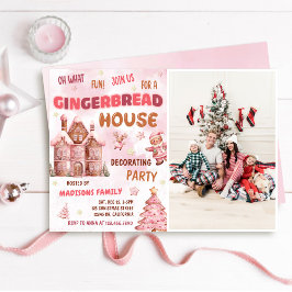 Gingerbröd som dekorerar julfoto Party Inbjudningar