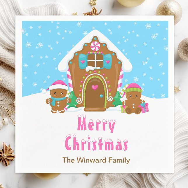 Gingerbröd som dekorerar Party Bright Blue och Ros Pappersservett (Skapare uppladdad)