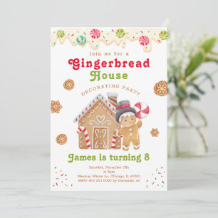 Gingerbröd som dekorerar party födelsedag inbjudningar