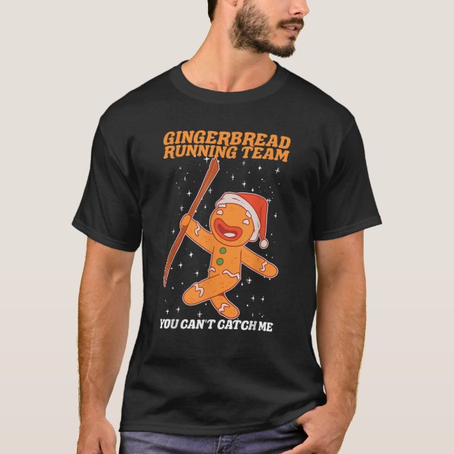 Gingerbröd som kör julklapp Cookie Funny Ba T Shirt (Framsida)