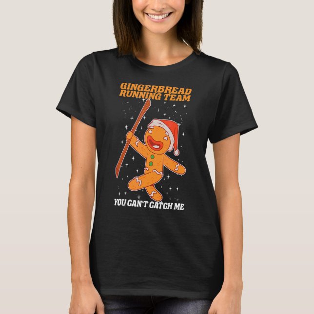 Gingerbröd som kör julklapp Cookie Funny Ba T Shirt (Framsida)