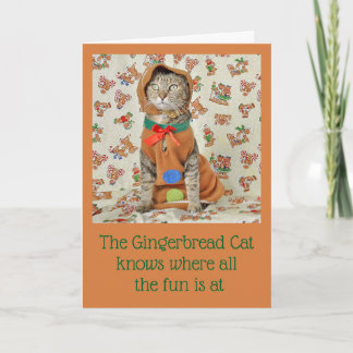 Gingerbröd Tabby katt julkort Kort