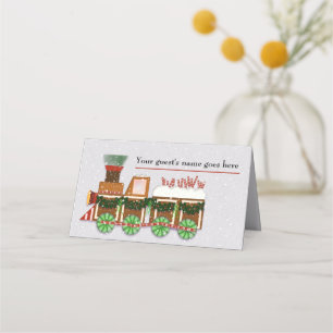 Gingerbröd Tåg jul Party Placeringskort