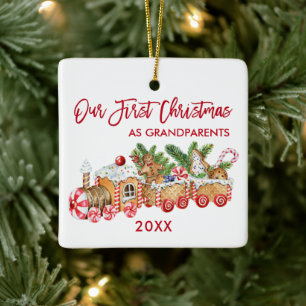 Gingerbröd Tåg Red Julgransprydnad Keramik