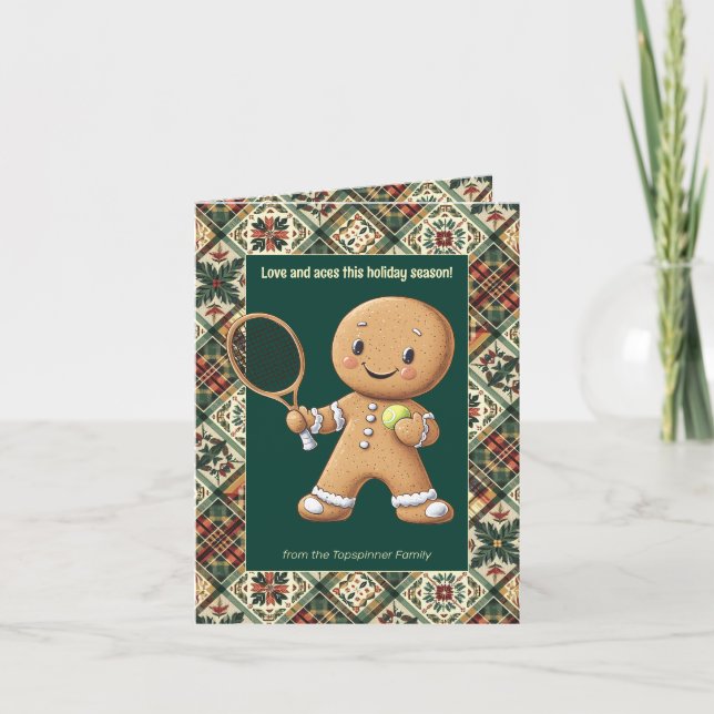 Gingerbröd Tennis Grand Slam 🎾 🎄 anpassningsbar  Helgkort (Framsida)