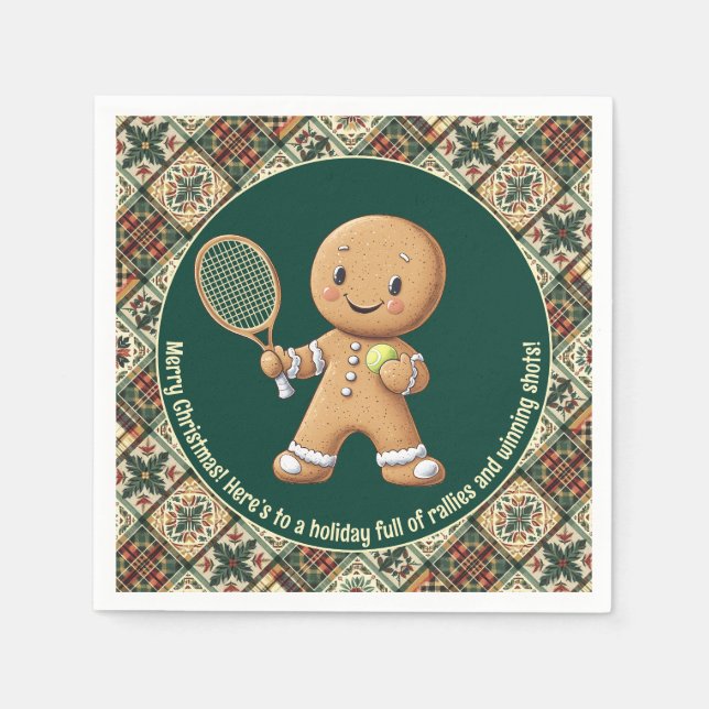 Gingerbröd Tennis Grand Slam 🎾 🎄 anpassningsbar  Pappersservett (Framsidan)