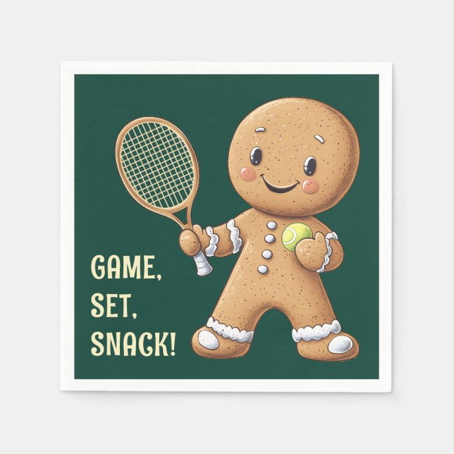 Gingerbröd Tennis Grand Slam 🎾 🎄 anpassningsbar  Pappersservett (Framsidan)