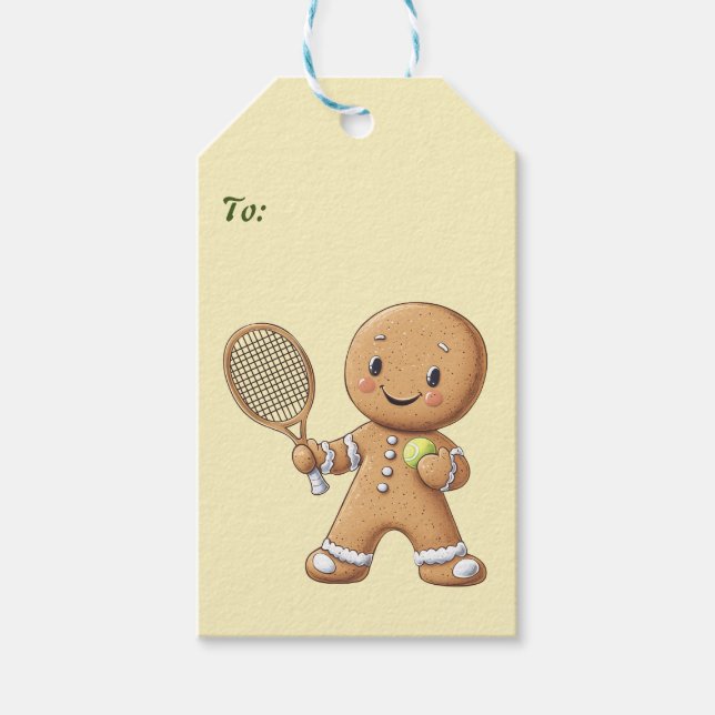 Gingerbröd Tennis Grand Slam 🎾 🎄 anpassningsbar  Presentetikett (Framsidan)