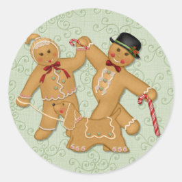 Gingerbröd Trio 2 Runt Klistermärke