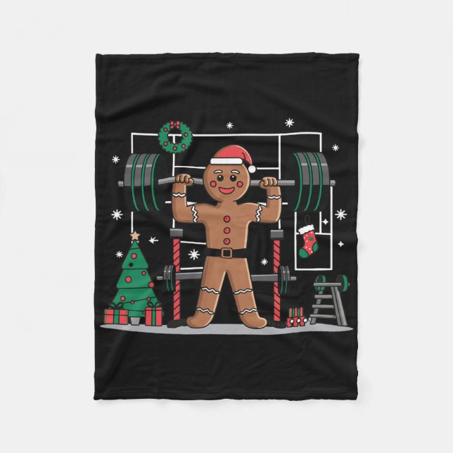 Gingerbröd Vightlyftande Workout Bodybuilding 2 Fleecefilt (Framsidan)