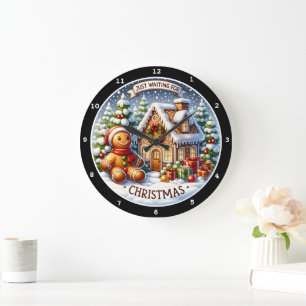 Gingerbröd Village Charm Festive julmur Stor Klocka