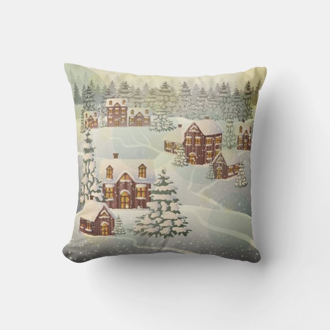 Gingerbröd Village Cushion Kudde (Framsida)