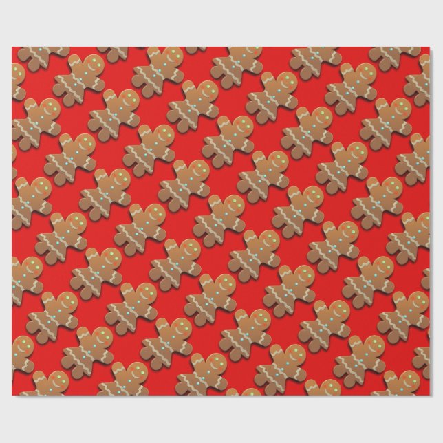 Gingerbröd Voman Decorative Mönster Presentpapper (Platt)