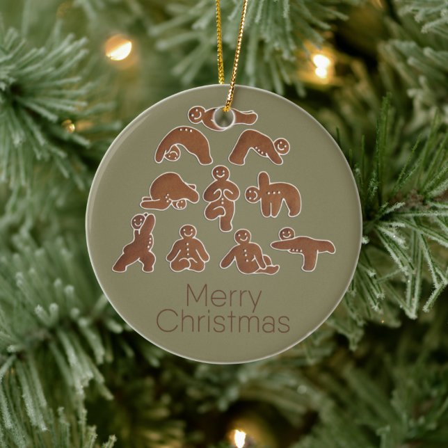 Gingerbröd Yoga Circle Ornament (Träd)