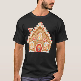 Gingerbrödhus i Cute Julafton dekorerat med pepper T Shirt