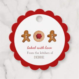 Gingerbrödkakor, bakare föredrar taggar gåvor etiketter