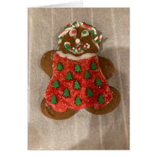 Gingerbrödscookie-dekorerat julkort OBS kort
