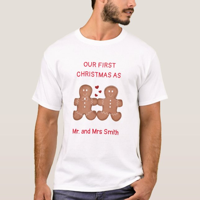 Gingerbrödscookies för nylwein i kärlek t shirt (Framsida)