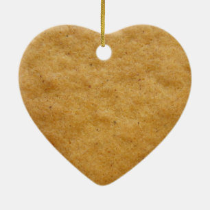 Gingerbrödskaka hjärtformade - kanel julgransprydnad keramik