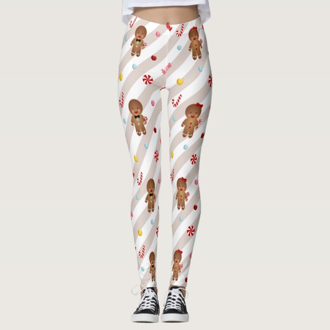 Gingerbrödskakor - julbalar leggings (Framsida)