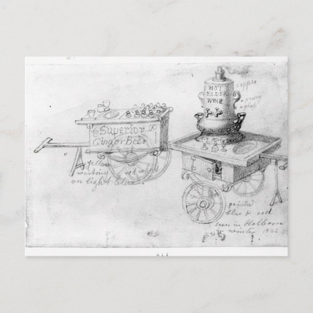 Gingeröl och Hett Elder Vin i stalls i Vykort (Framsida)