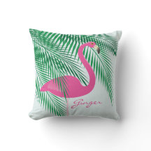 Gingers Mint Flamingo Pillow