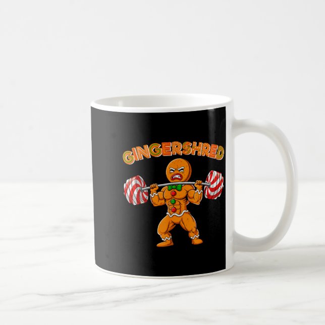 Gingershred Christmas Gingerbread Man Gym Bodybuil Kaffemugg (Höger)