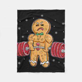 Gingershred Funny Gingerbread Man Gym Bodybuilding Fleecefilt