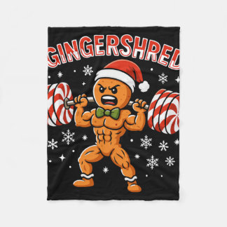 Gingershred Funny Gingerbread Man Gym Bodybuilding Fleecefilt
