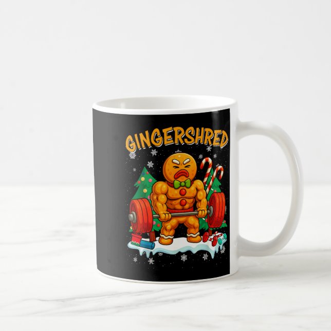 Gingershred Funny Gingerbread Man Gym Bodybuilding Kaffemugg (Höger)