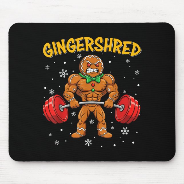 Gingershred Funny Gingerbread Man Gym Bodybuilding Musmatta (Framsidan)