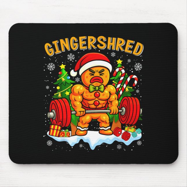 Gingershred Funny Gingerbread Man Gym Bodybuilding Musmatta (Framsidan)