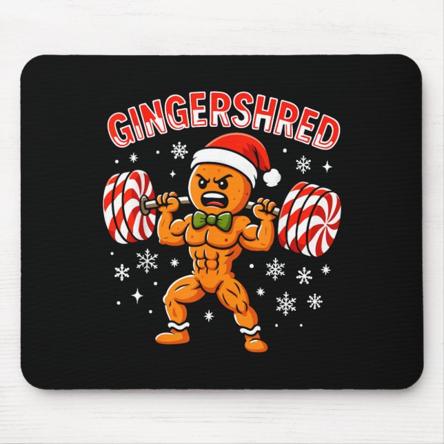 Gingershred Funny Gingerbread Man Gym Bodybuilding Musmatta (Framsidan)