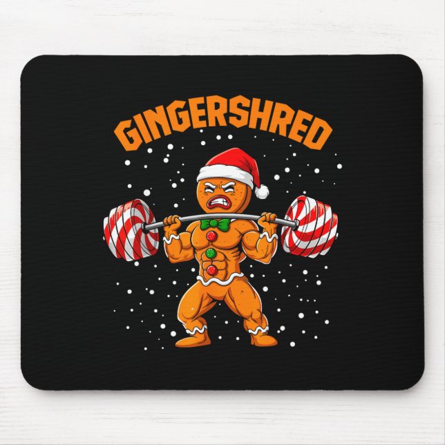 Gingershred Funny Gingerbread Man Gym Bodybuilding Musmatta (Framsidan)