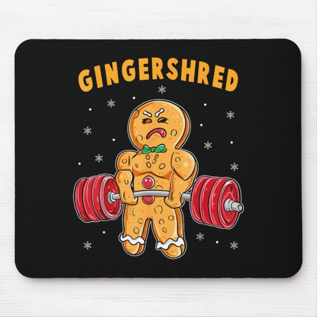 Gingershred Funny Gingerbread Man Gym Bodybuilding Musmatta (Framsidan)