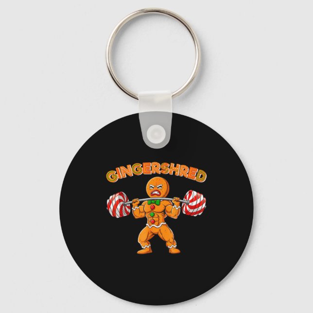 Gingershred Funny Men Gym Bodybuilding Gingerbread Nyckelring (Framsida)