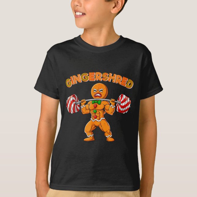Gingershred Funny Men Gym Bodybuilding Gingerbread T Shirt (Framsida)