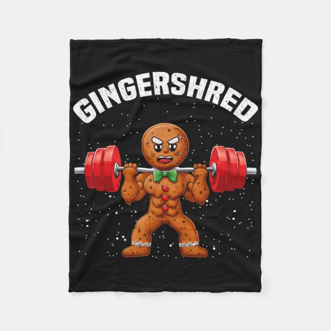 Gingershred Funny Pepparkaksgubbe Gym Bodybuilding Fleecefilt (Framsidan)