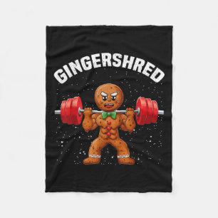 Gingershred Funny Pepparkaksgubbe Gym Bodybuilding Fleecefilt
