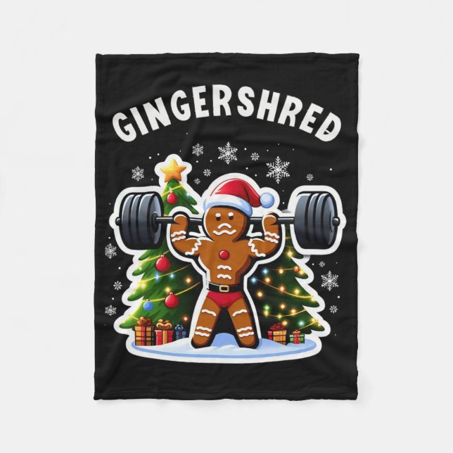 Gingershred Funny Pepparkaksgubbe Gym Bodybuilding Fleecefilt (Framsidan)