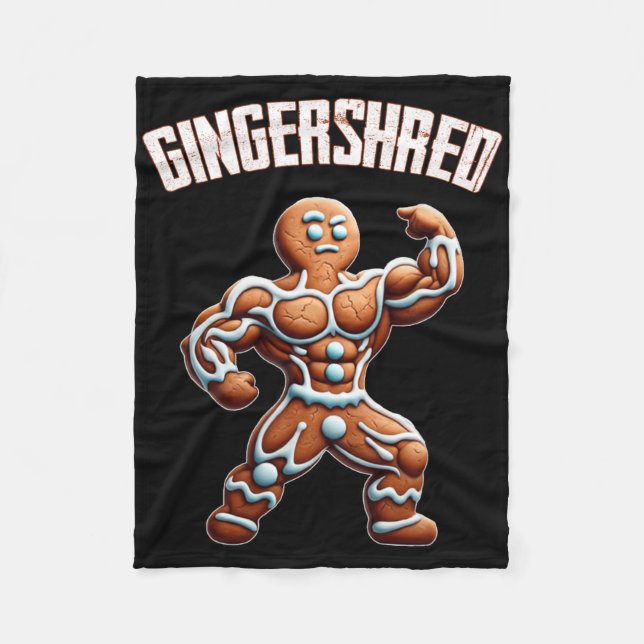 Gingershred Funny Pepparkaksgubbe Gym Bodybuilding Fleecefilt (Framsidan)