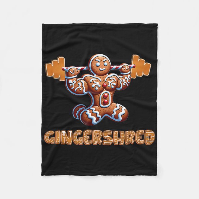 Gingershred Funny Pepparkaksgubbe Gym Bodybuilding Fleecefilt (Framsidan)