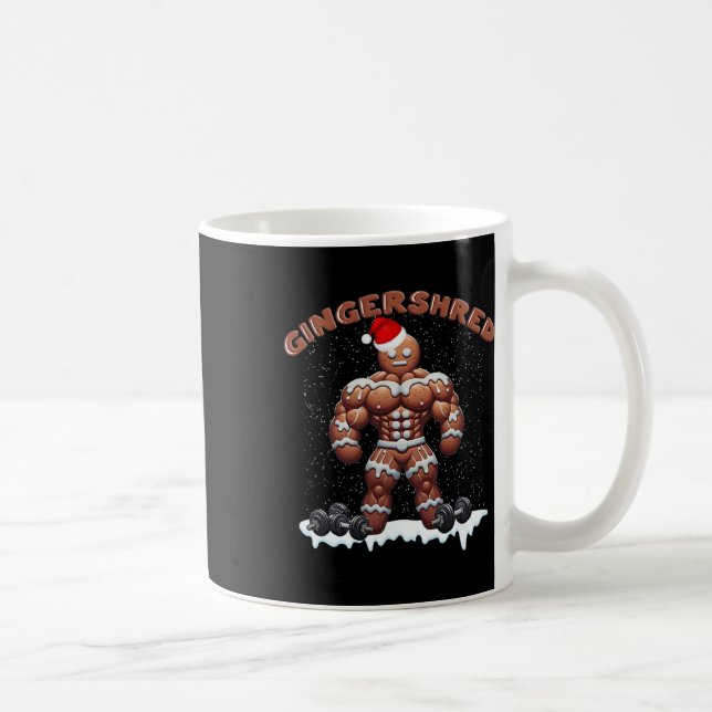 Gingershred Funny Pepparkaksgubbe Gym Bodybuilding Kaffemugg (Höger)
