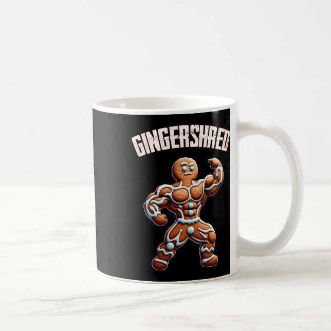 Gingershred Funny Pepparkaksgubbe Gym Bodybuilding Kaffemugg (Höger)