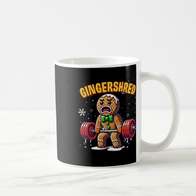 Gingershred Funny Pepparkaksgubbe Gym Bodybuilding Kaffemugg (Höger)