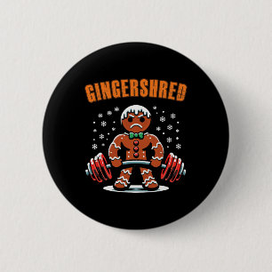 Gingershred Funny Pepparkaksgubbe Gym Bodybuilding Knapp